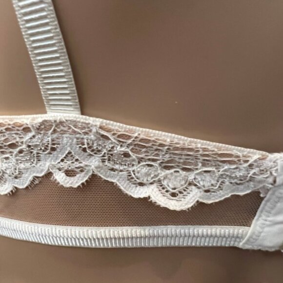 BLUSH Lace underwire bras 34C / lace-mesh / White & Nude - Picture 4 of 10